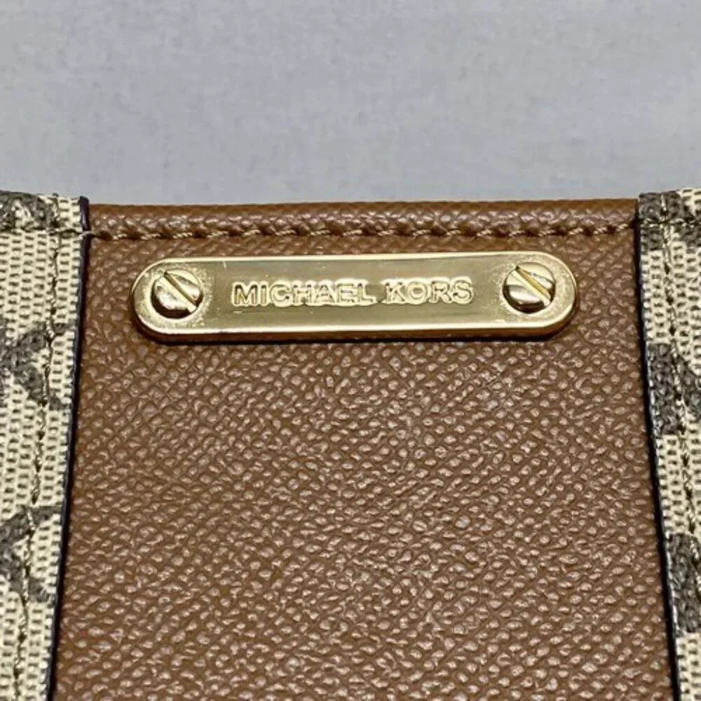 Michael Kors Belt Bag Fanny Pack Signature MK Brown Tan Crossbody Purse L/XL EUC